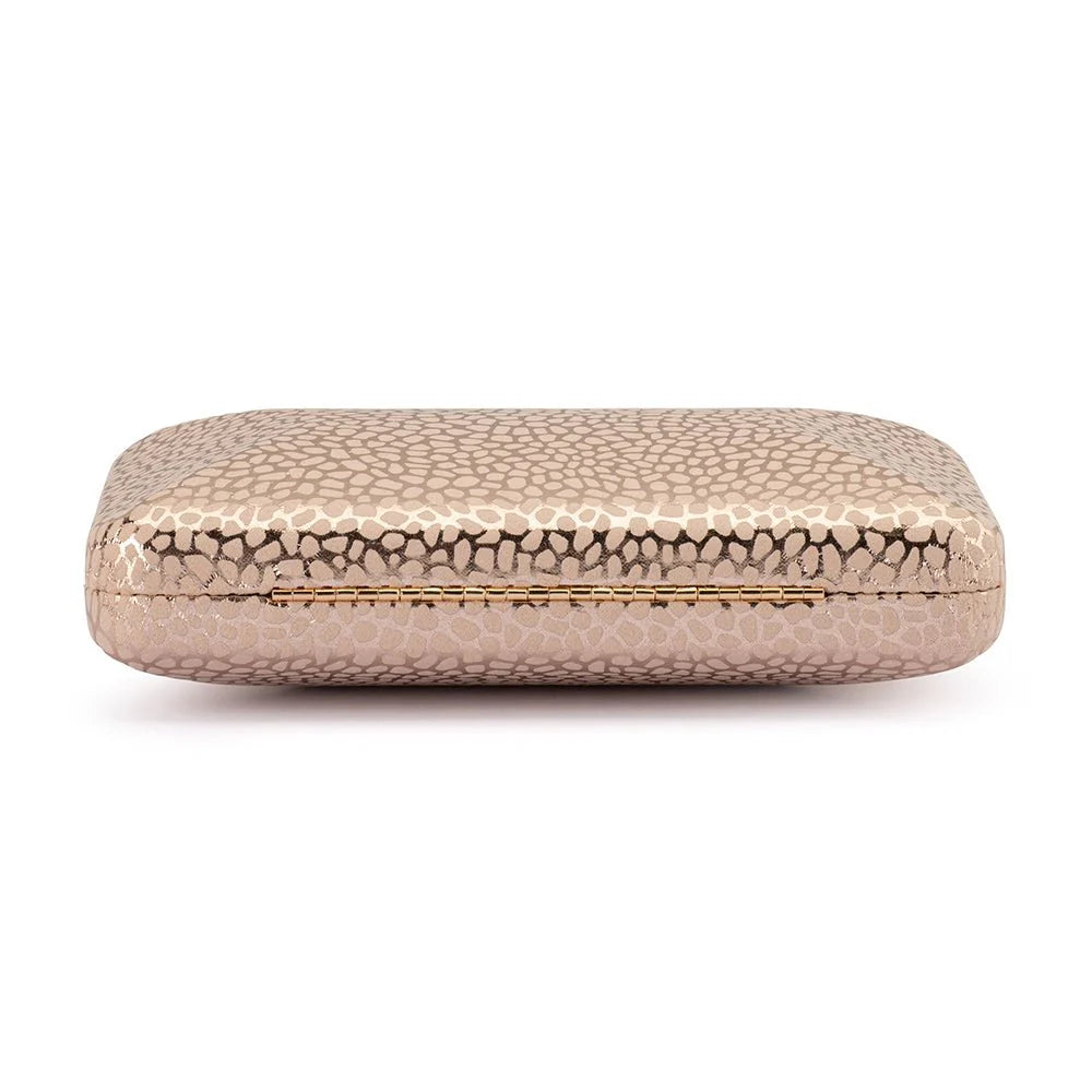 Olga Berg FRANKIE Embossed Clutch - Natural