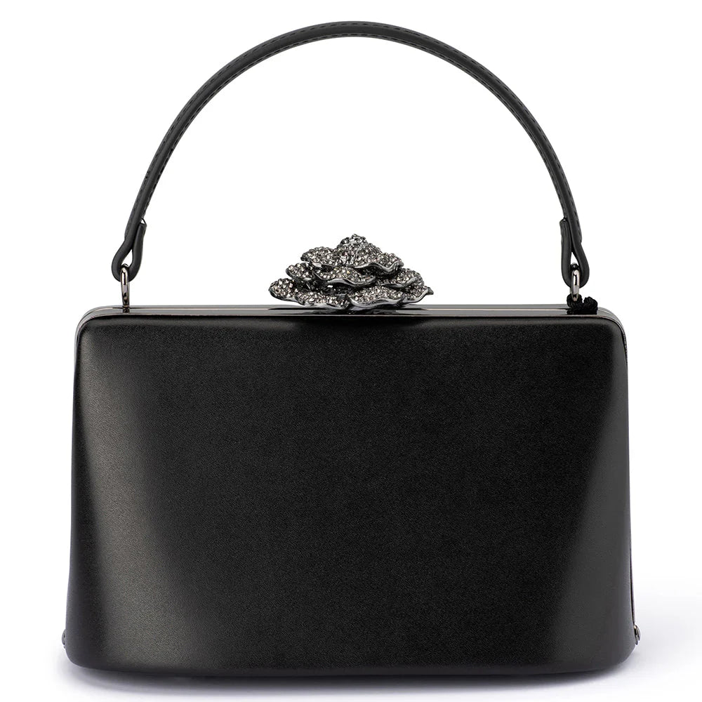 Olga Berg GRACE Embellished Frame Bag - Black