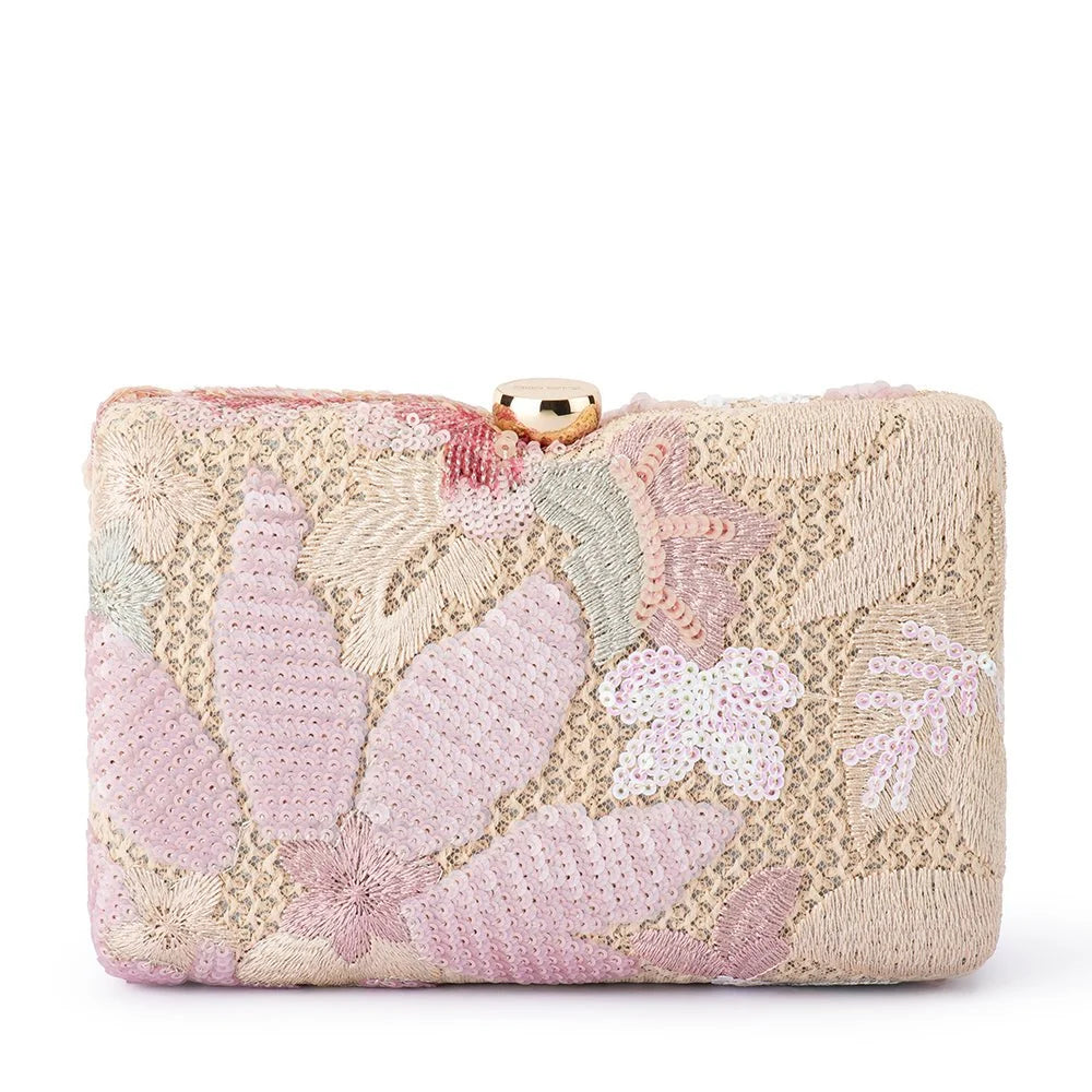 Olga Berg GRETA Floral Clutch - Blush