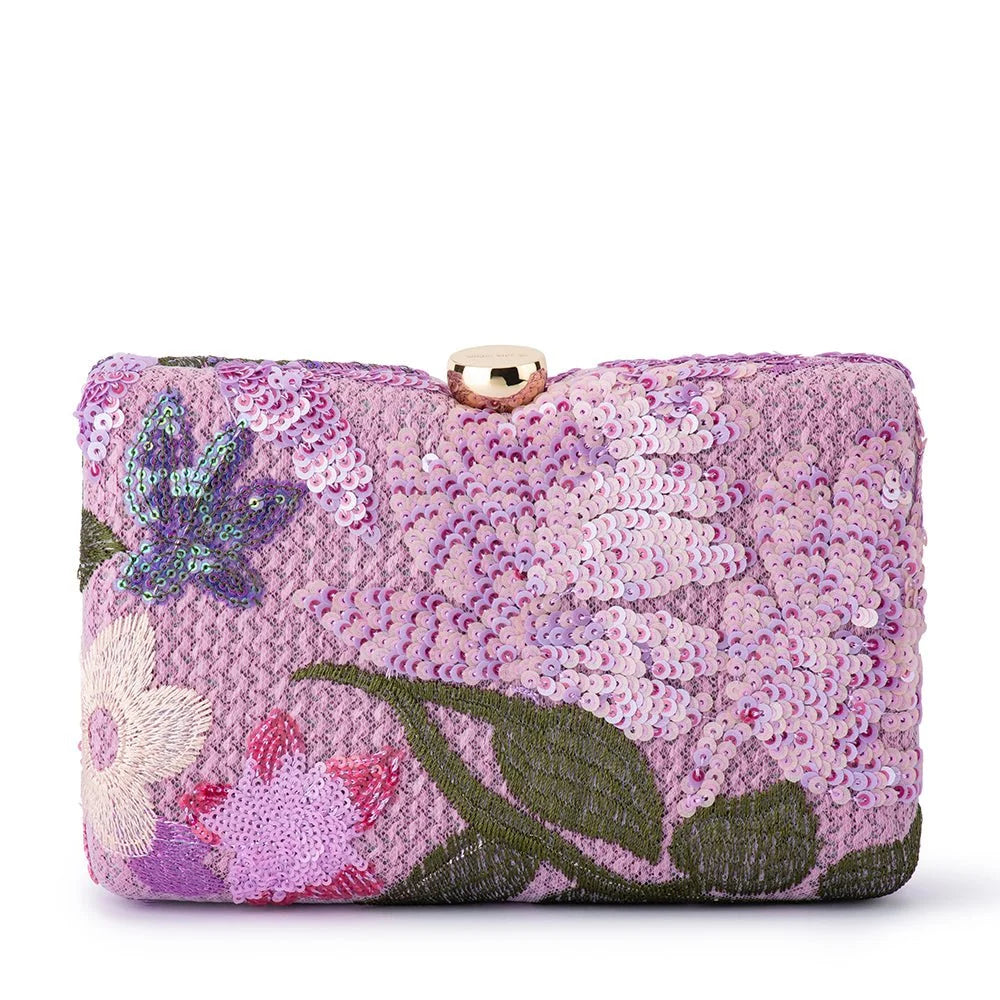 Olga Berg GRETA Floral Clutch - Lilac