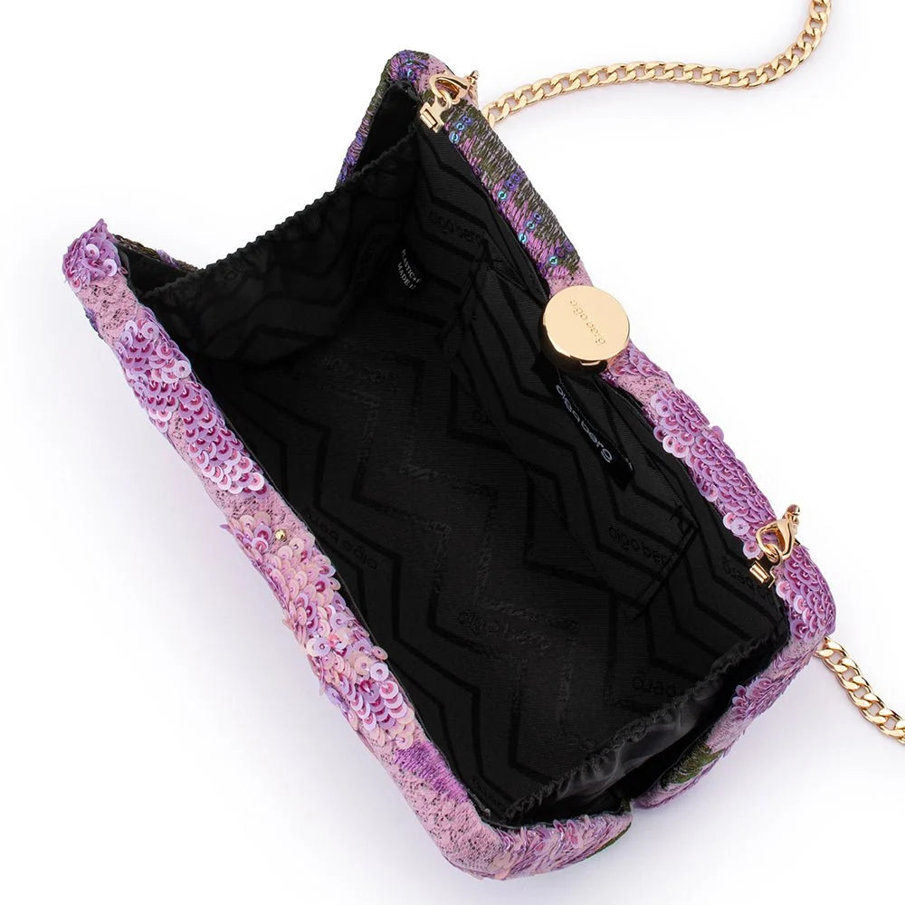 Olga Berg GRETA Floral Clutch - Lilac
