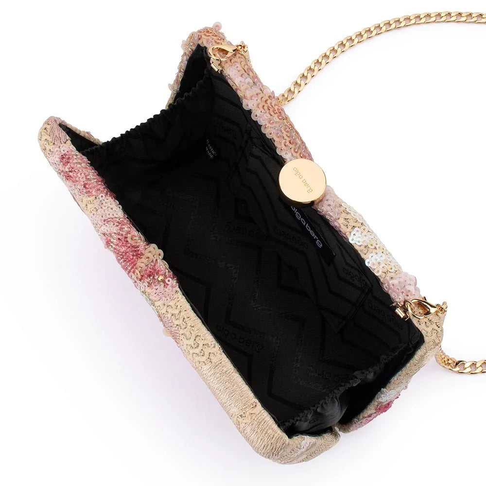 Olga Berg GRETA Floral Clutch - Blush