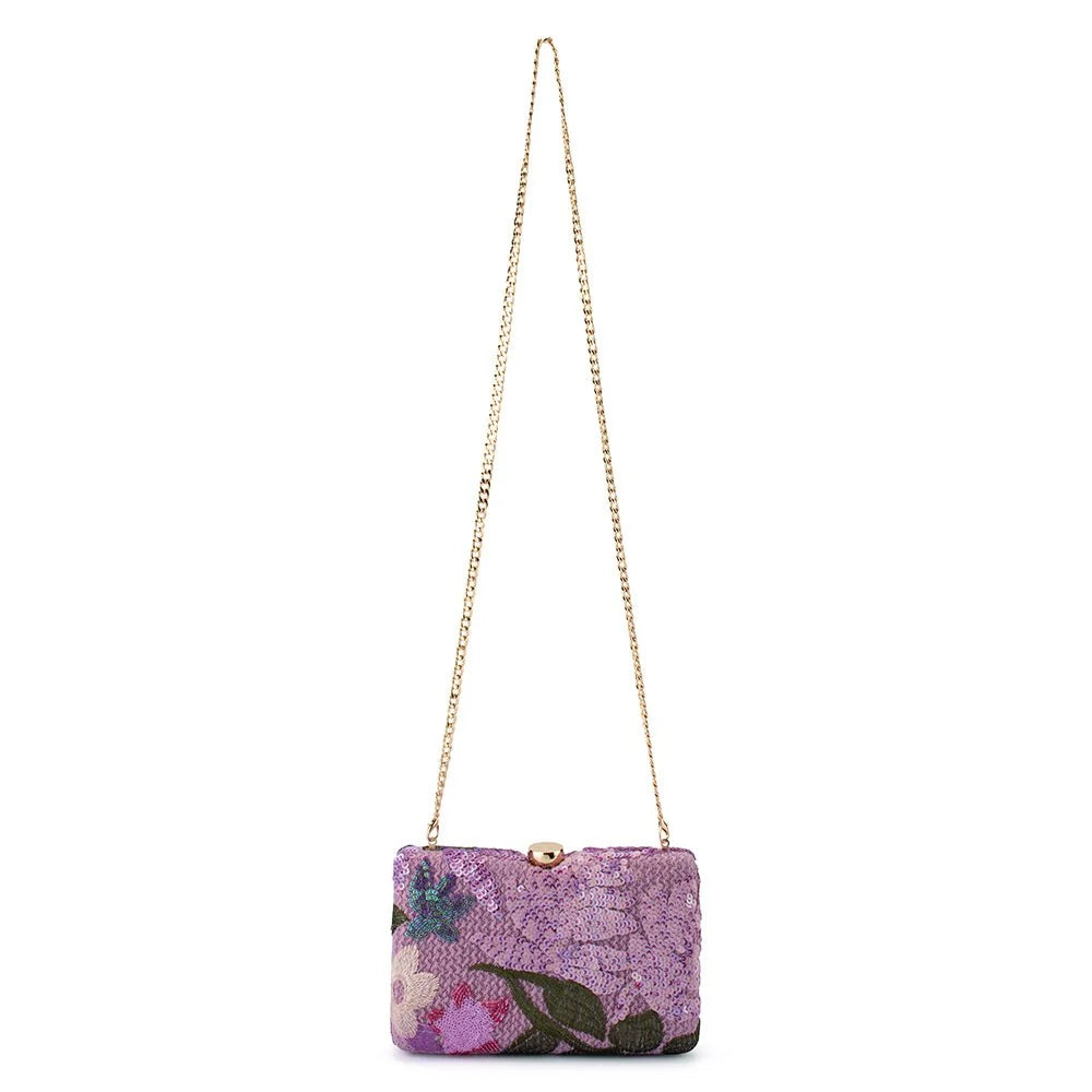 Olga Berg GRETA Floral Clutch - Lilac