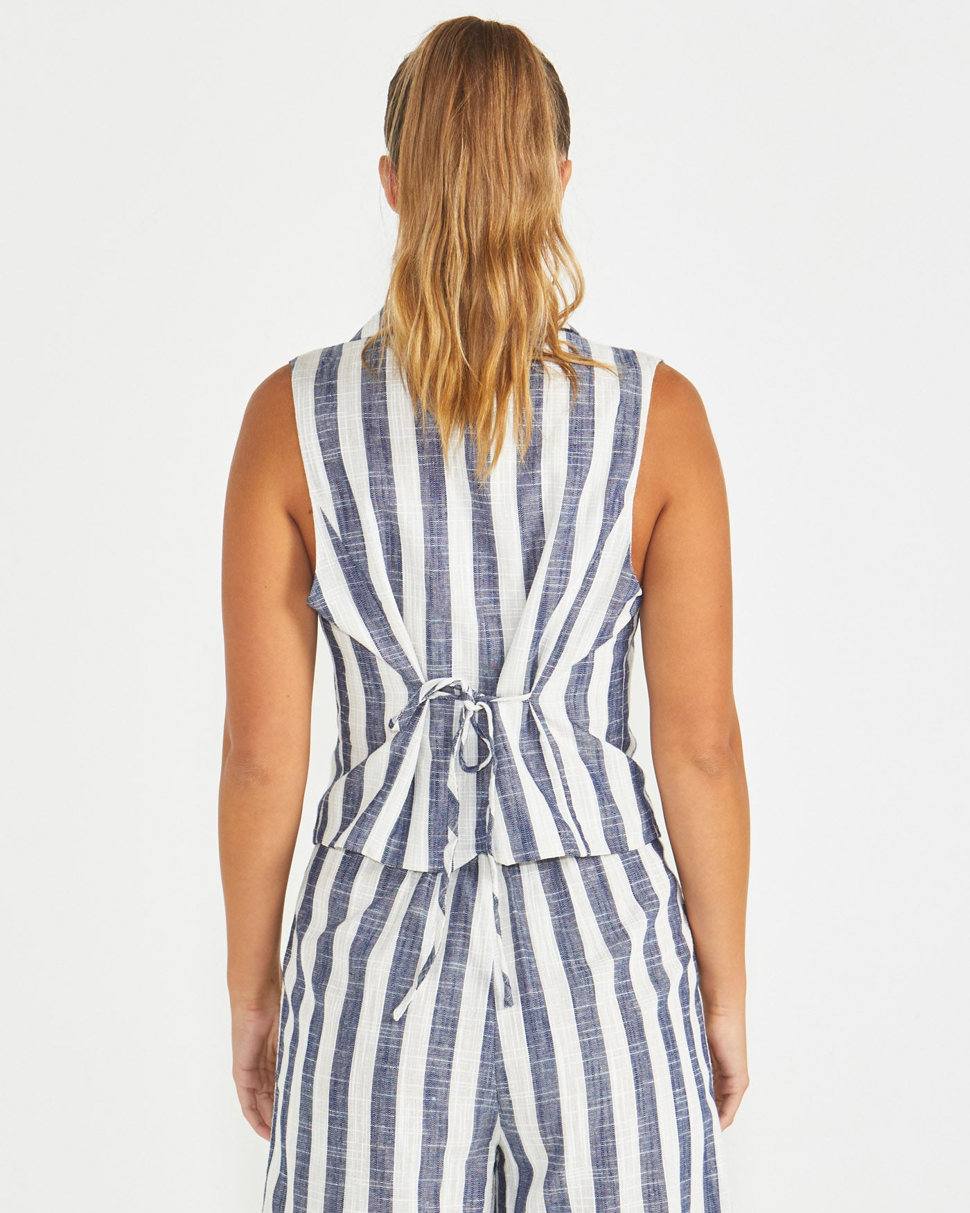 Sass Harley Vest - Navy/White Stripe