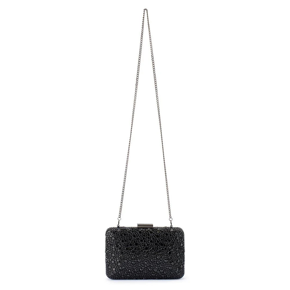 Olga Berg HARRIET Crystal Clutch - Black