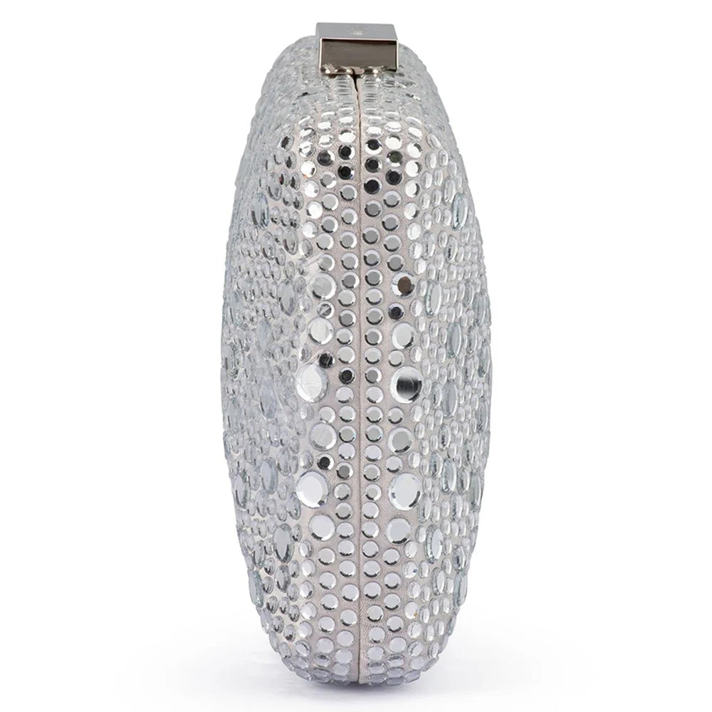 Olga Berg HARRIET Crystal Clutch - Silver