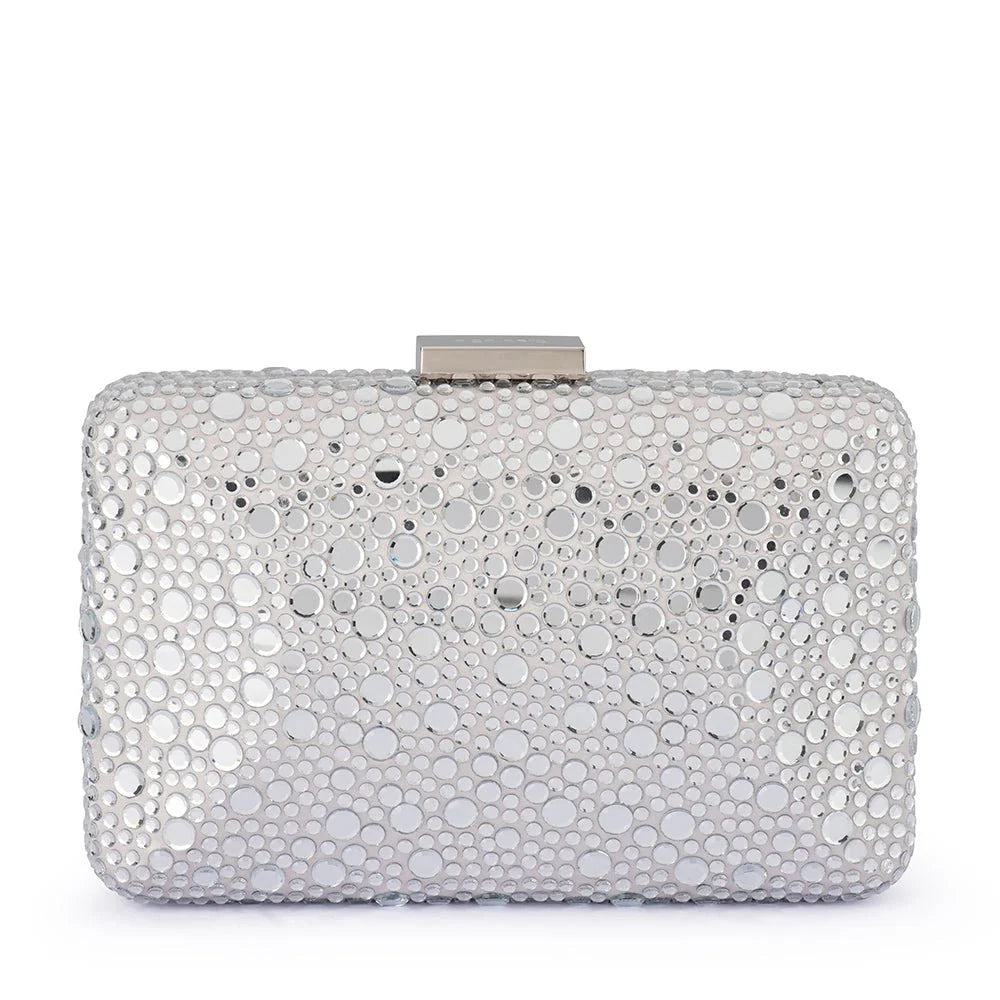 Olga Berg HARRIET Crystal Clutch - Silver