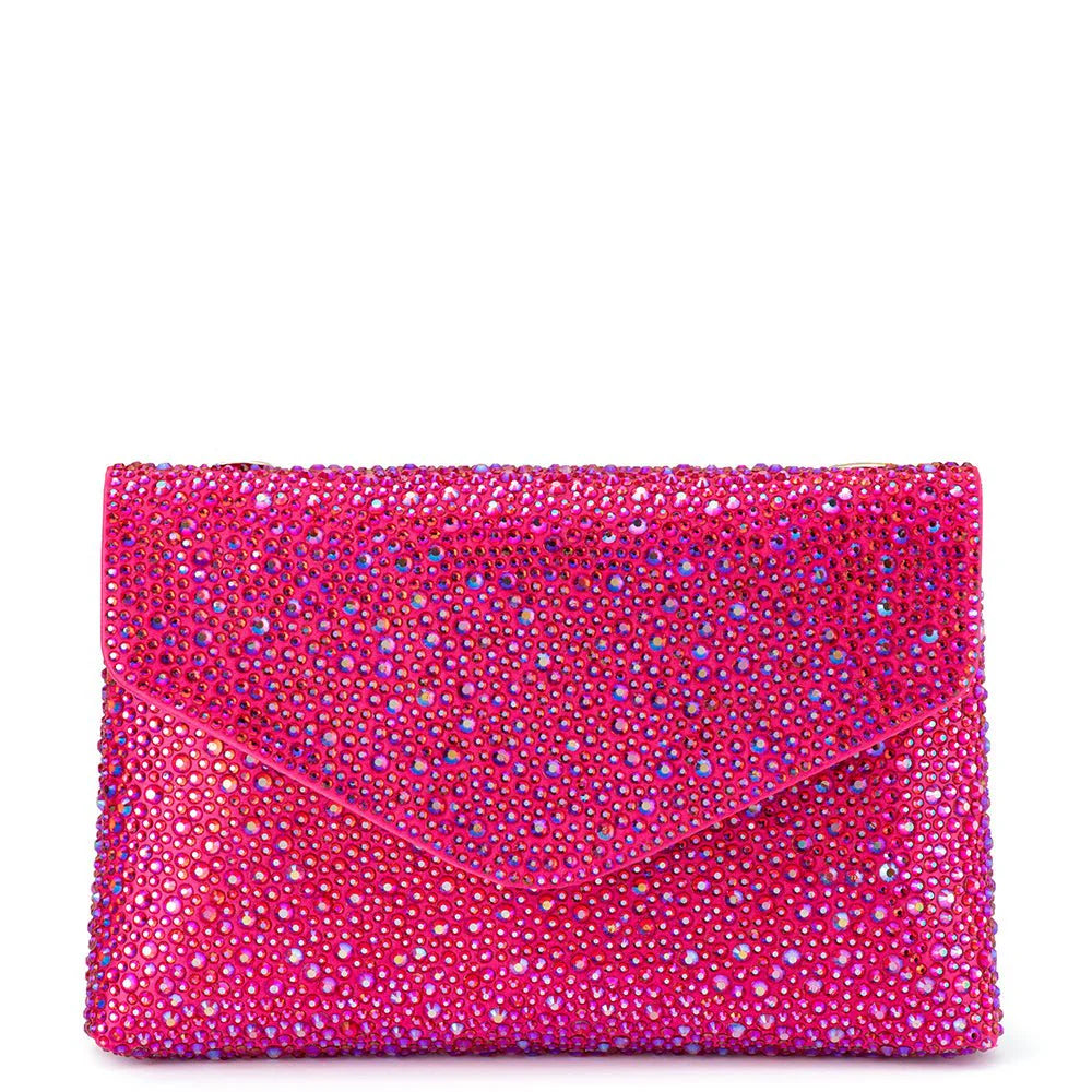 Olga Berg HATTIE Crystal Shoulder Bag - Fuchsia