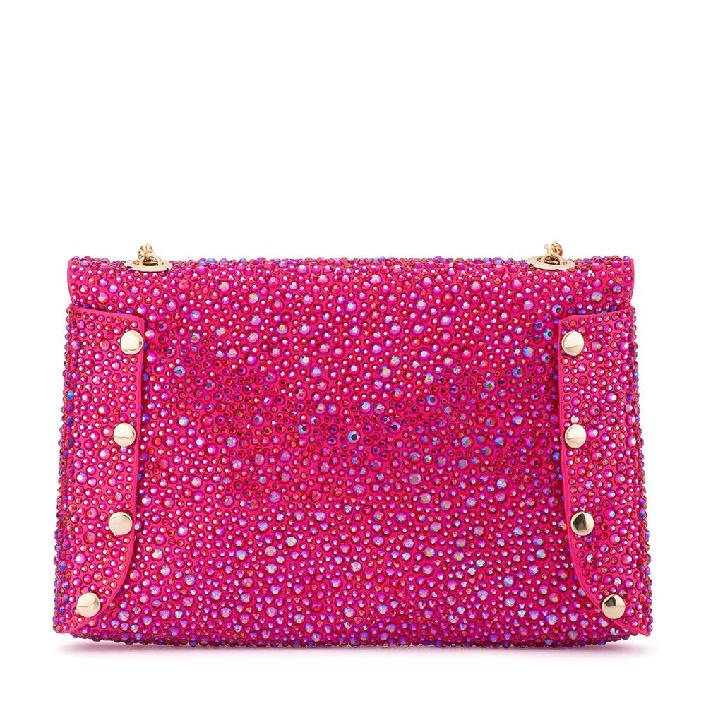 Olga Berg HATTIE Crystal Shoulder Bag - Fuchsia