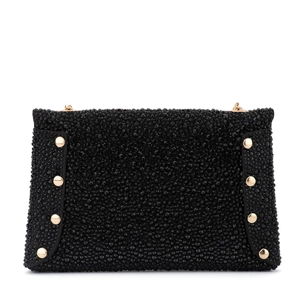 Olga Berg HATTIE Crystal Shoulder Bag - Black