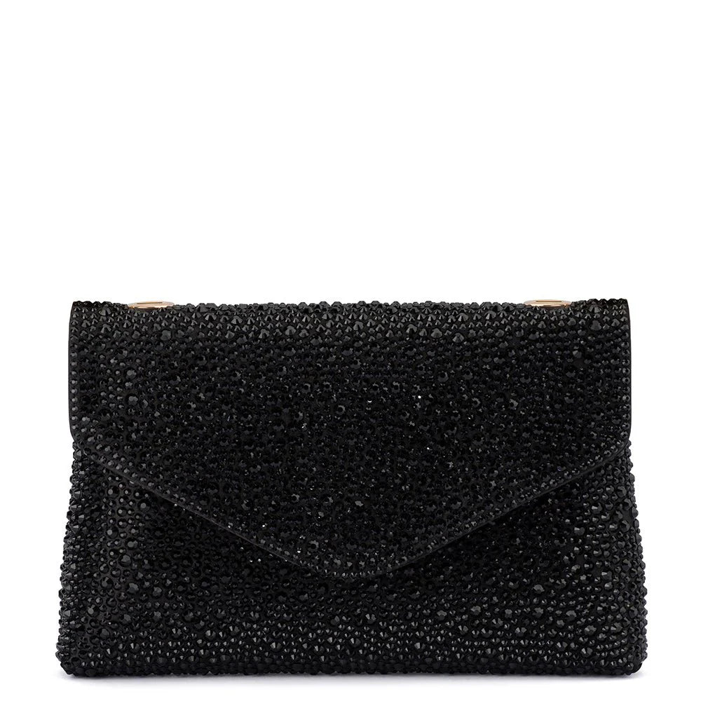 Olga Berg HATTIE Crystal Shoulder Bag - Black