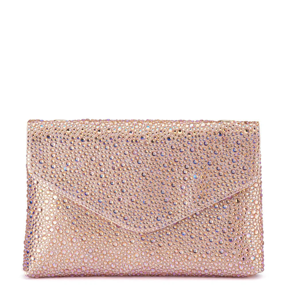 Olga Berg HATTIE Crystal Shoulder Bag - Peach