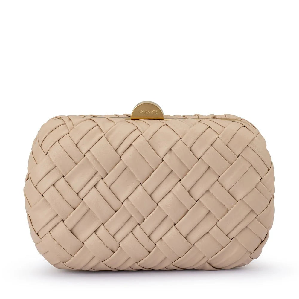 Olga Berg Haven Woven Clutch - Natural
