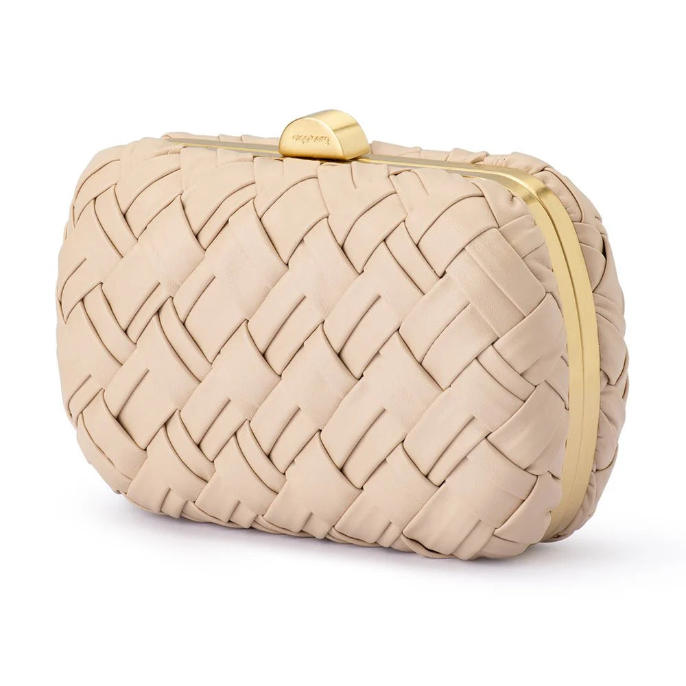 Olga Berg Haven Woven Clutch - Natural