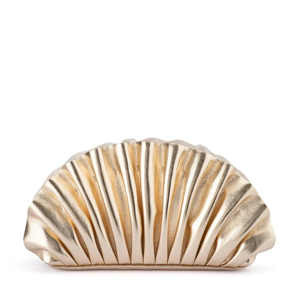 Olga Berg HOLLIE Pleated Clutch - Gold