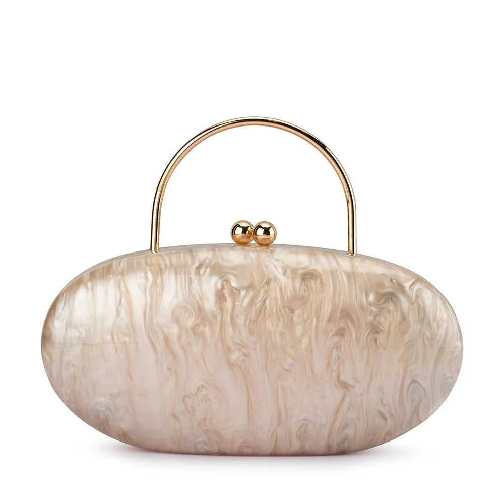 Olga Berg Imelda Acrylic Top Handle Bag - Natural
