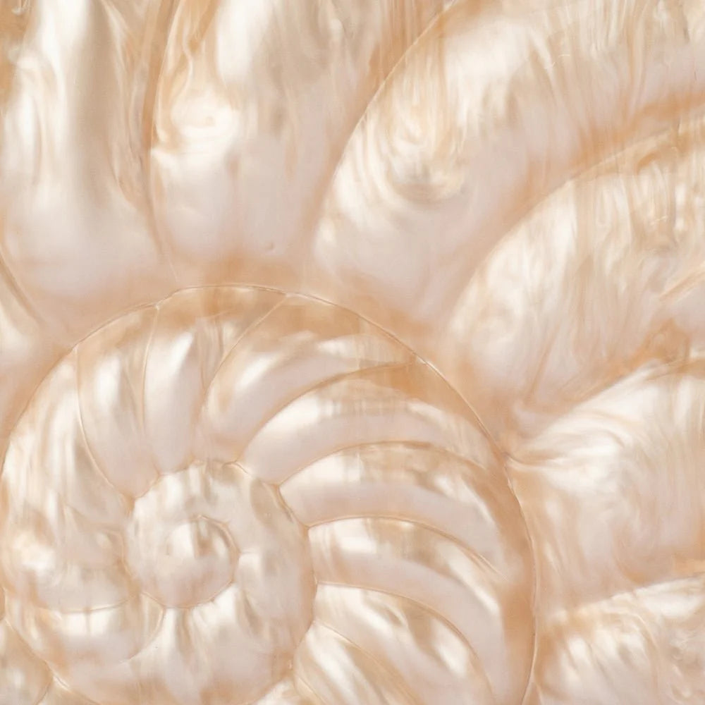 Olga Berg Indi Acrylic Shell Clutch - Natural
