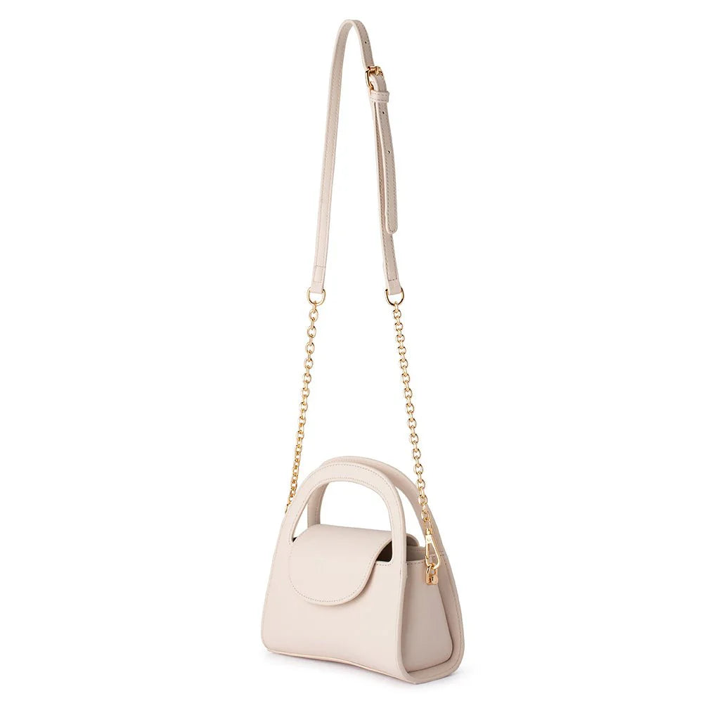 Olga Berg IVY Curved Handle Bag - Natural