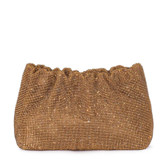 Olga Berg JESSIE Crystal Mesh Pouch - Bronze