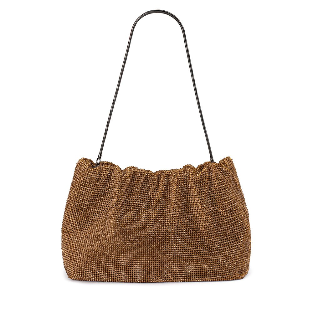 Olga Berg JESSIE Crystal Mesh Pouch - Bronze