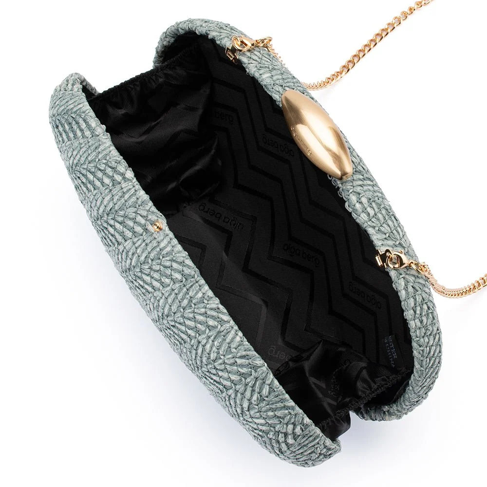 Olga Berg JOSIE Woven Clutch - Blue