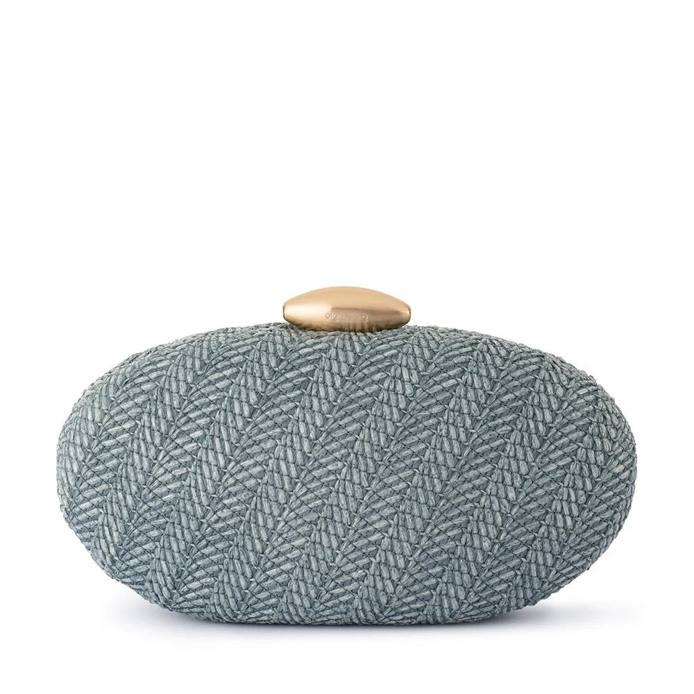 Olga Berg JOSIE Woven Clutch - Blue