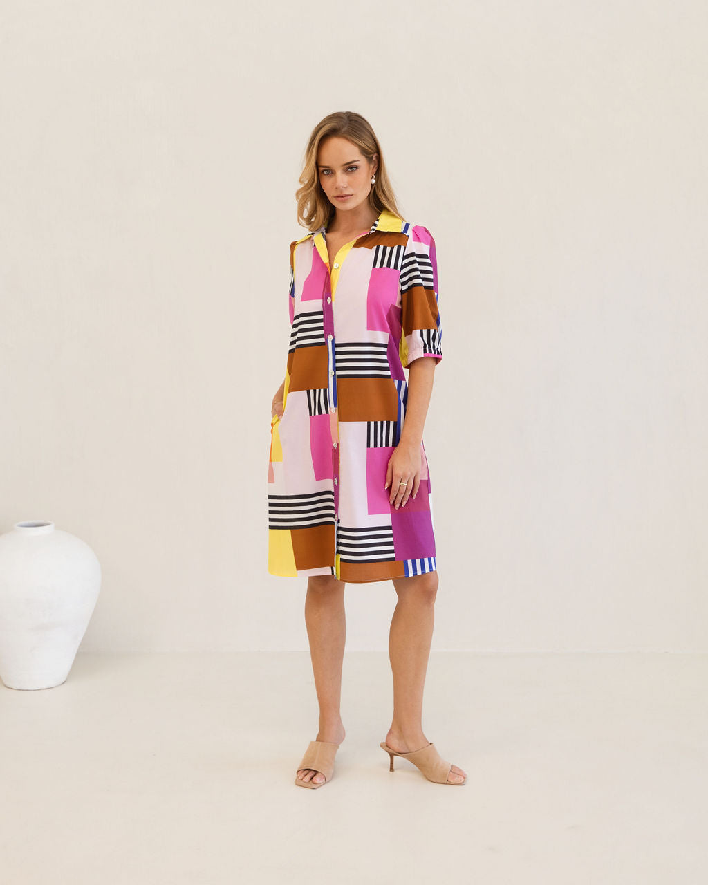 Kaleido Shirt Dress - Geo Art Print