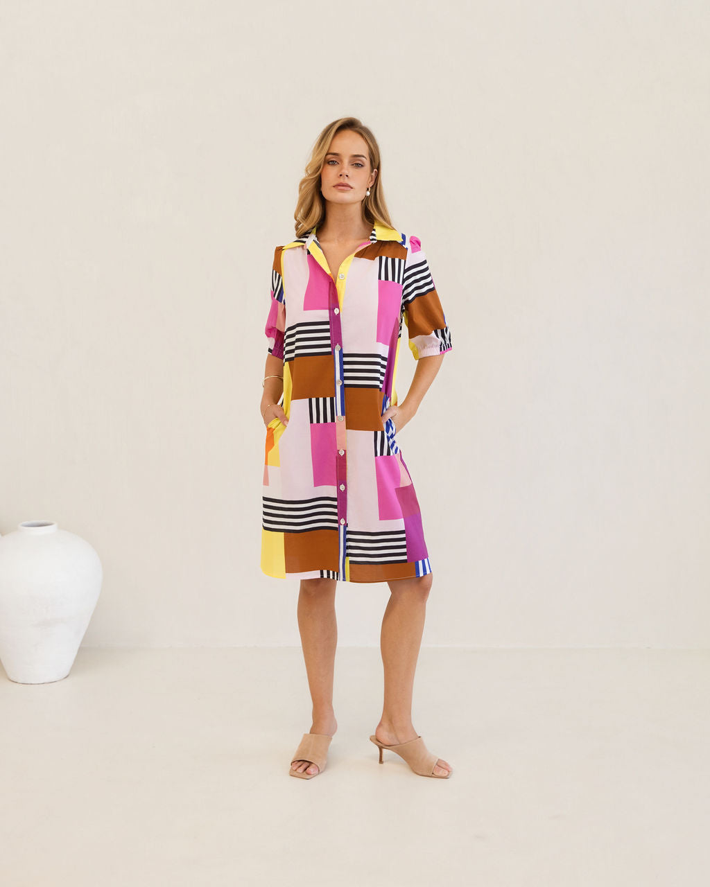 Kaleido Shirt Dress - Geo Art Print