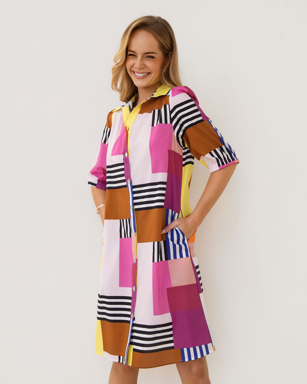 Kaleido Shirt Dress - Geo Art Print