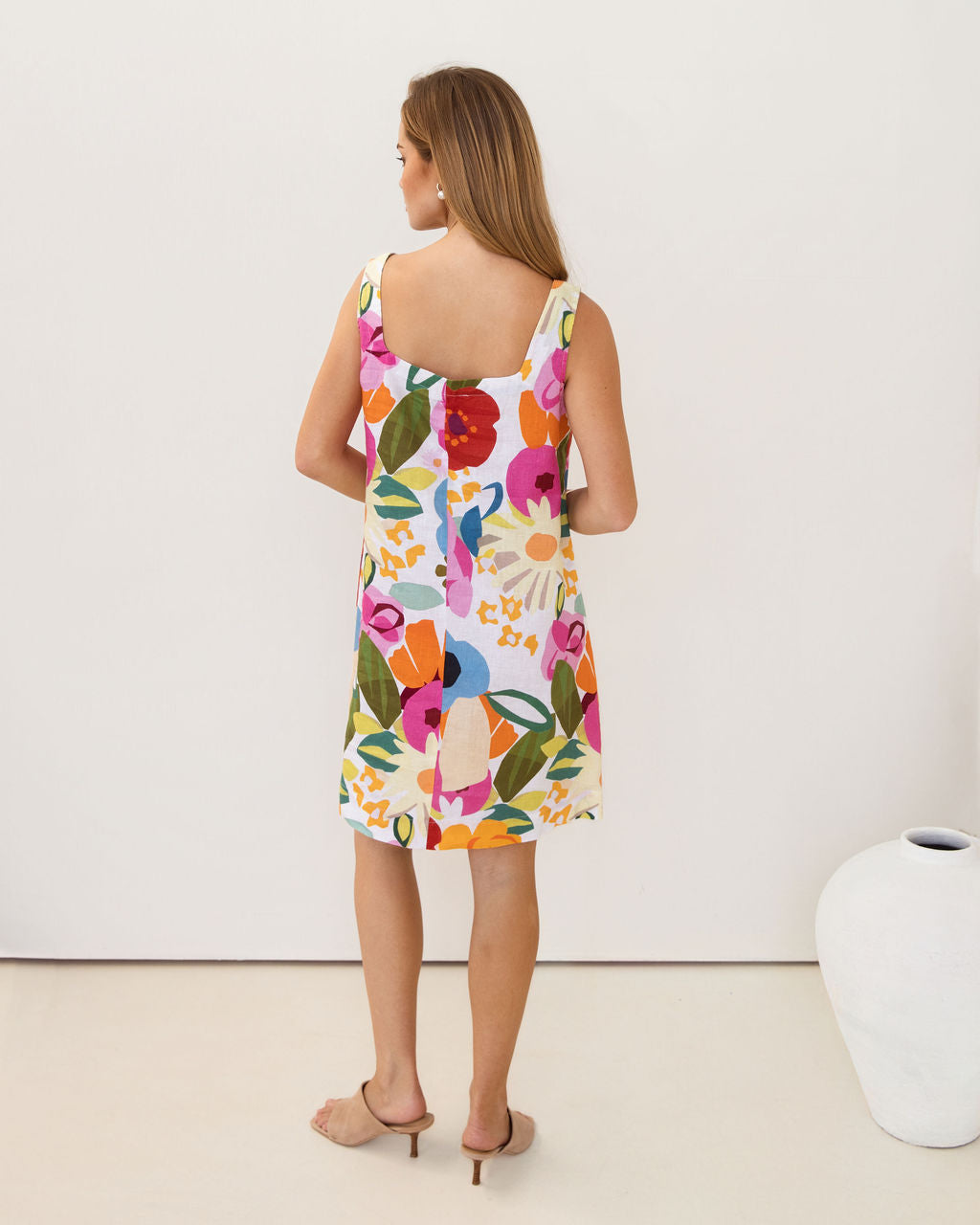 Kaleido Square Neck Shift Dress - Bloom Burst