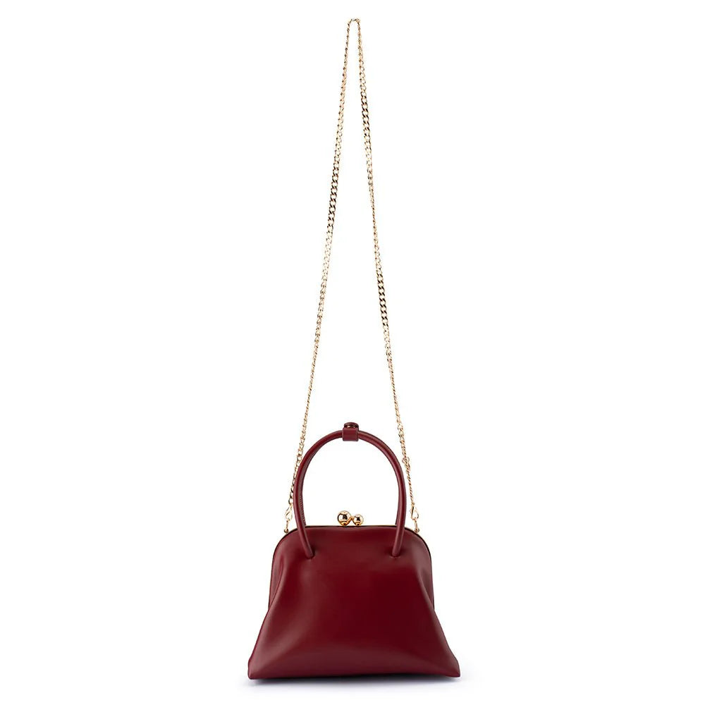 Olga Berg LEANDRA Top Handle Bag - Burgundy