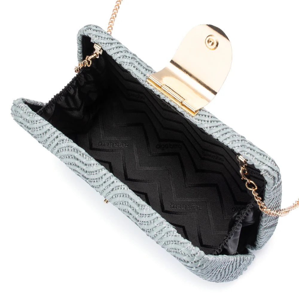 Olga Berg LINDY Woven Clutch - Blue