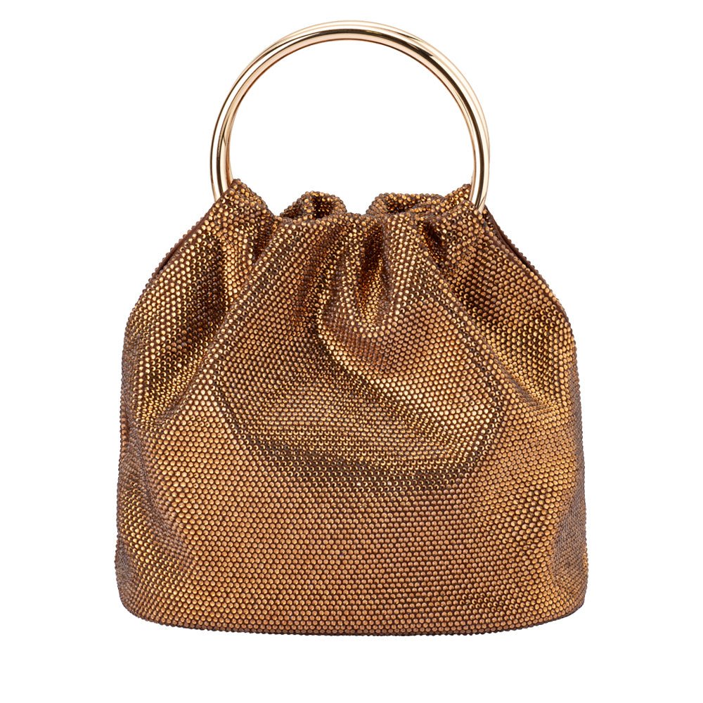 Olga Berg Mabel Crystal Top Handle Bag - Copper