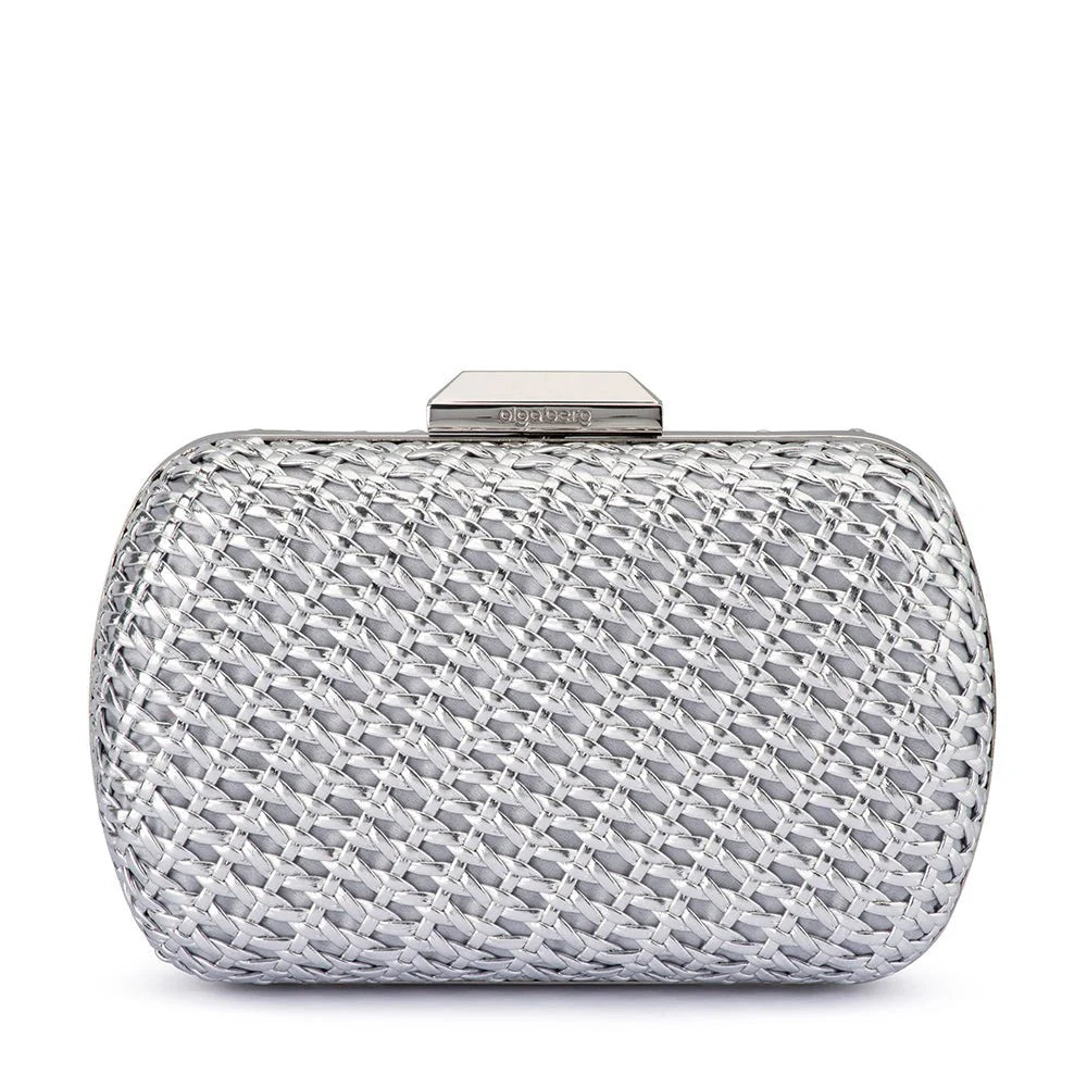 Olga Berg MALI Textured Clutch - Silver