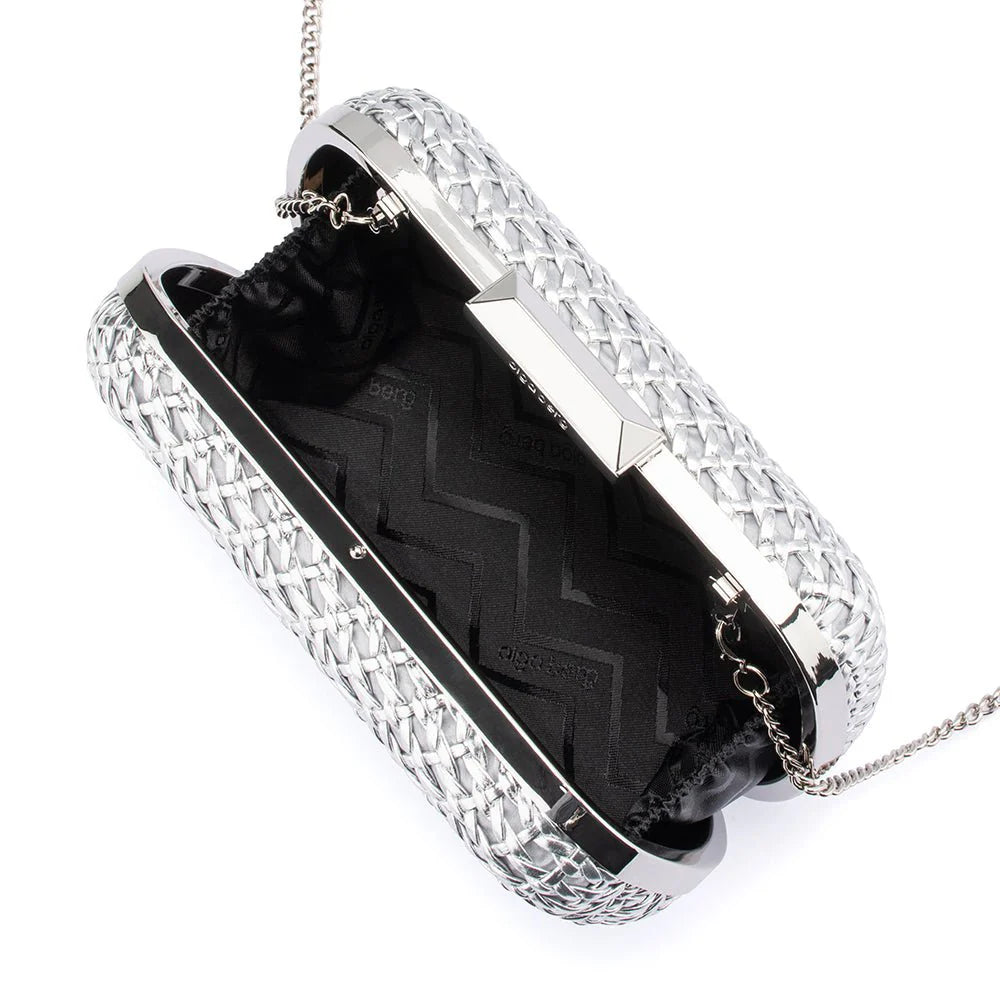 Olga Berg MALI Textured Clutch - Silver