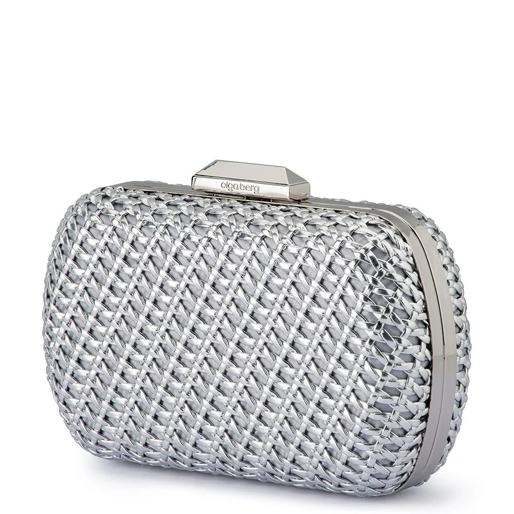 Olga Berg MALI Textured Clutch - Silver