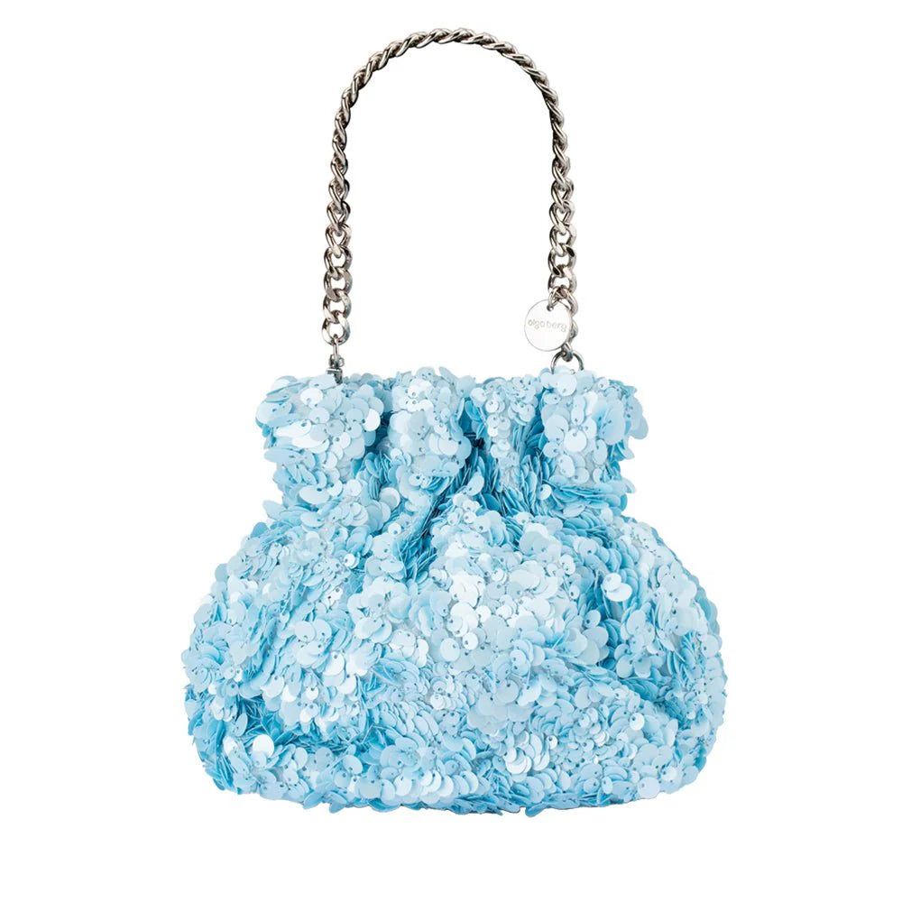 Olga Berg Mattie Sequin Pouch - Blue