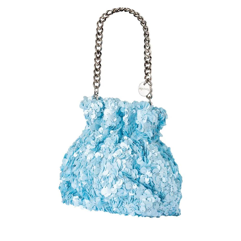 Olga Berg Mattie Sequin Pouch - Blue