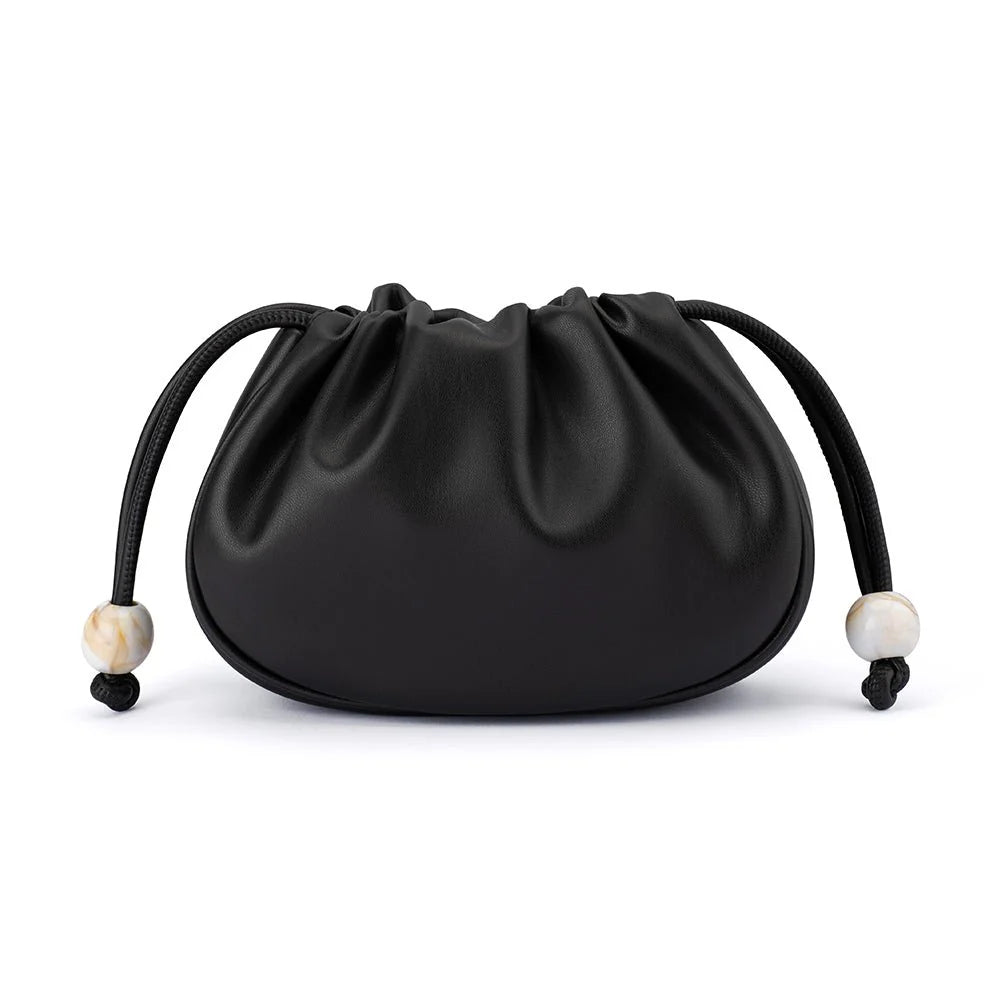 Olga Berg Mavis Acrylic Handle Pouch - Black