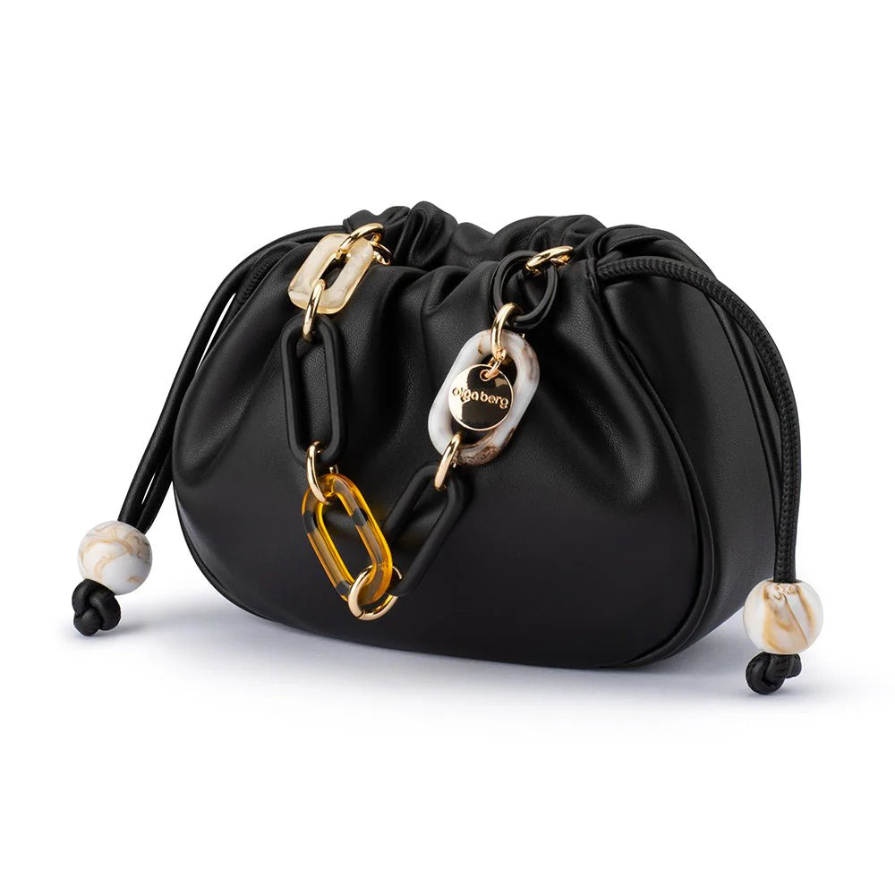 Olga Berg Mavis Acrylic Handle Pouch - Black