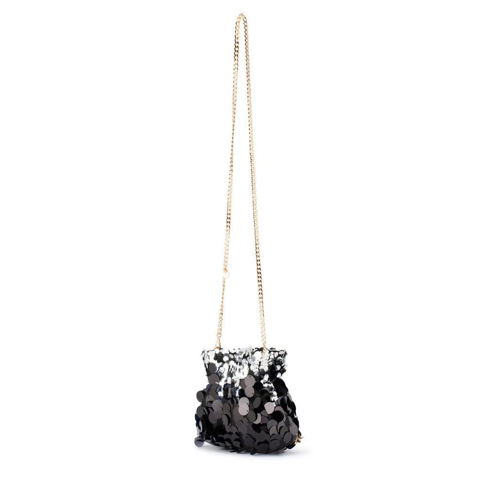 Olga Berg PEDRO Sequin Pouch - Black