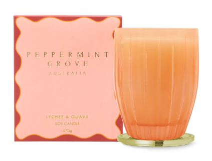 Peppermint Grove Lychee & Guava Soy Candle 370g (Limited Edition)