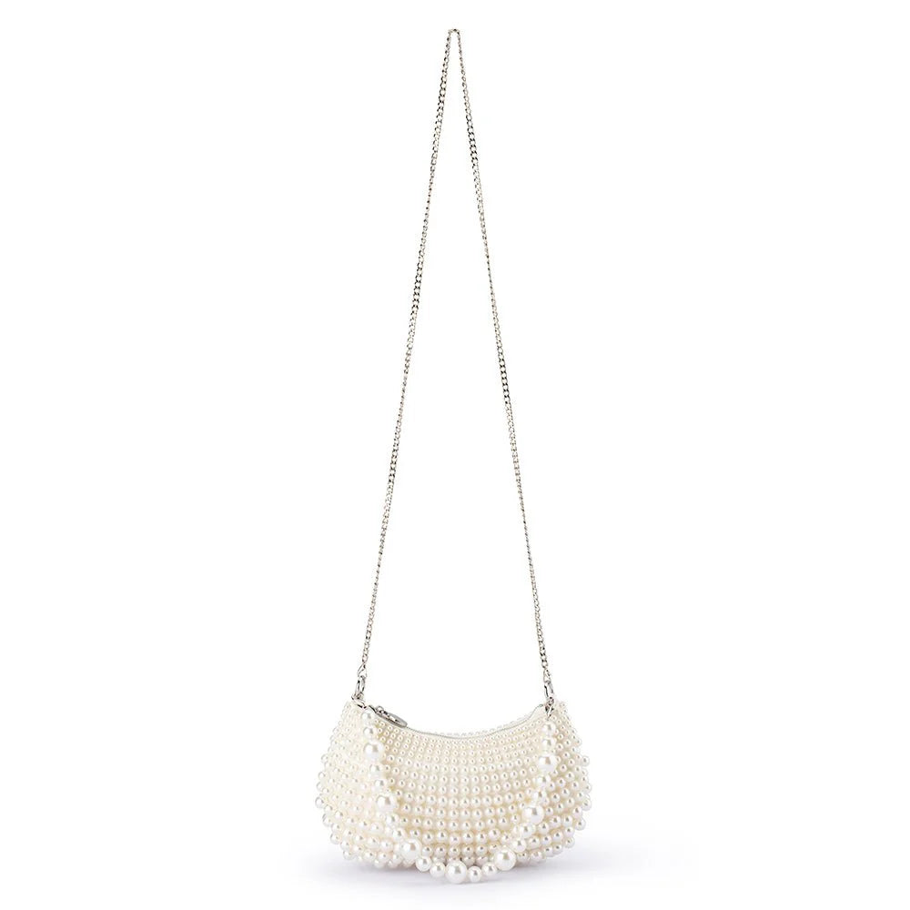 Olga Berg PIA Pearl Croissant Bag - Pearl