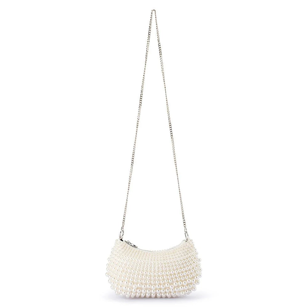 Olga Berg PIA Pearl Croissant Bag - Pearl