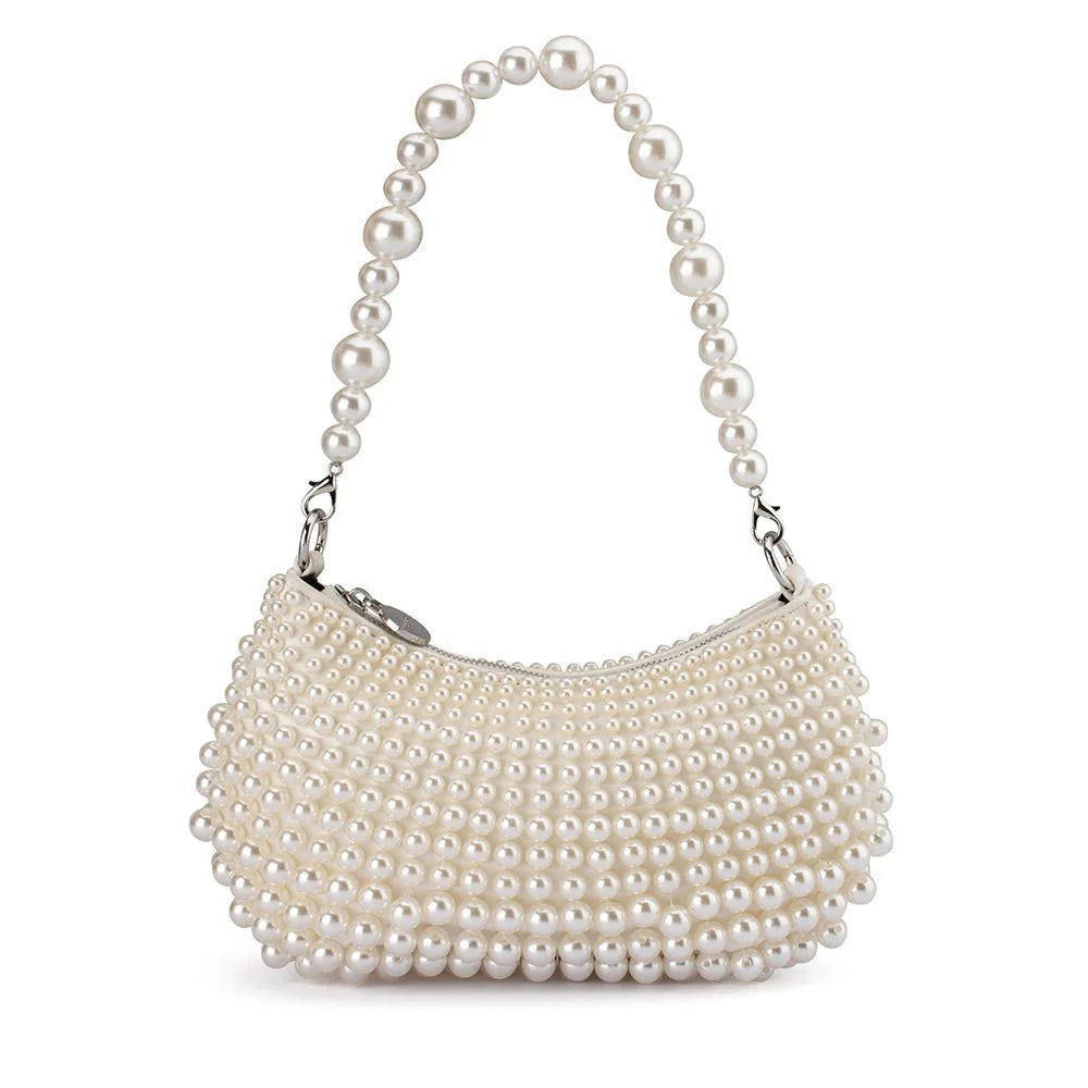Olga Berg PIA Pearl Croissant Bag - Pearl
