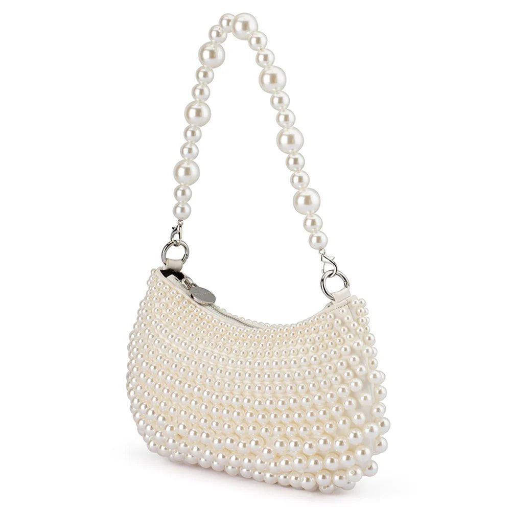 Olga Berg PIA Pearl Croissant Bag - Pearl