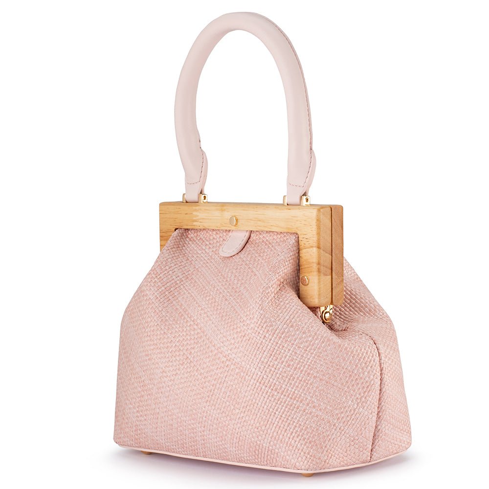 Olga Berg Piper Straw Handle Bag - Pink