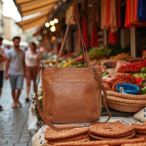 Cosgrove & Co Prahran Market Tote Travel Bag - Tobacco
