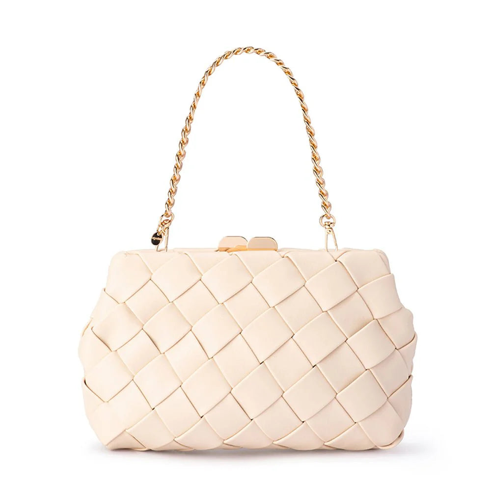 Olga Berg QUINN Woven Clutch - Natural