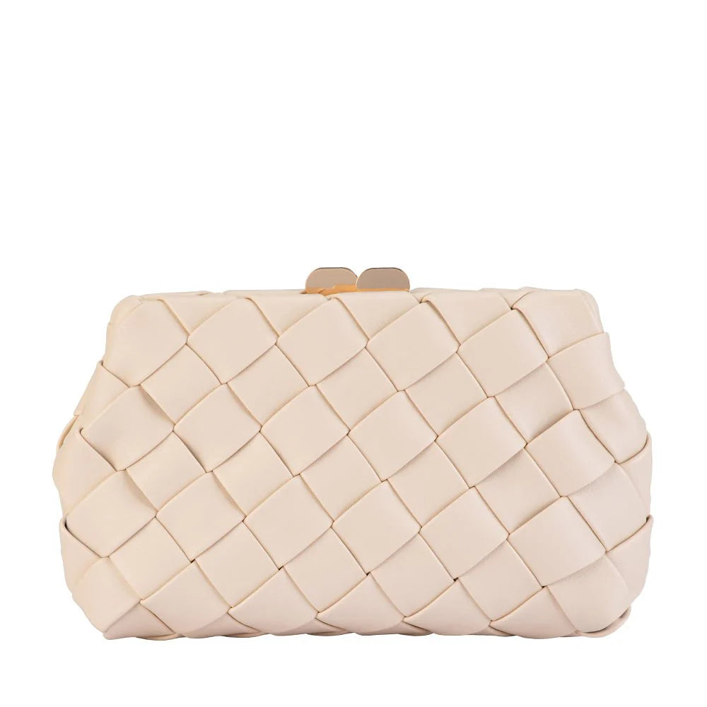 Olga Berg QUINN Woven Clutch - Natural